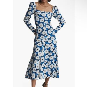 EUC REISS MILLER FLORAL LONG SLEEVE DRESS IN SIZE 8 (UK SIZE 12)